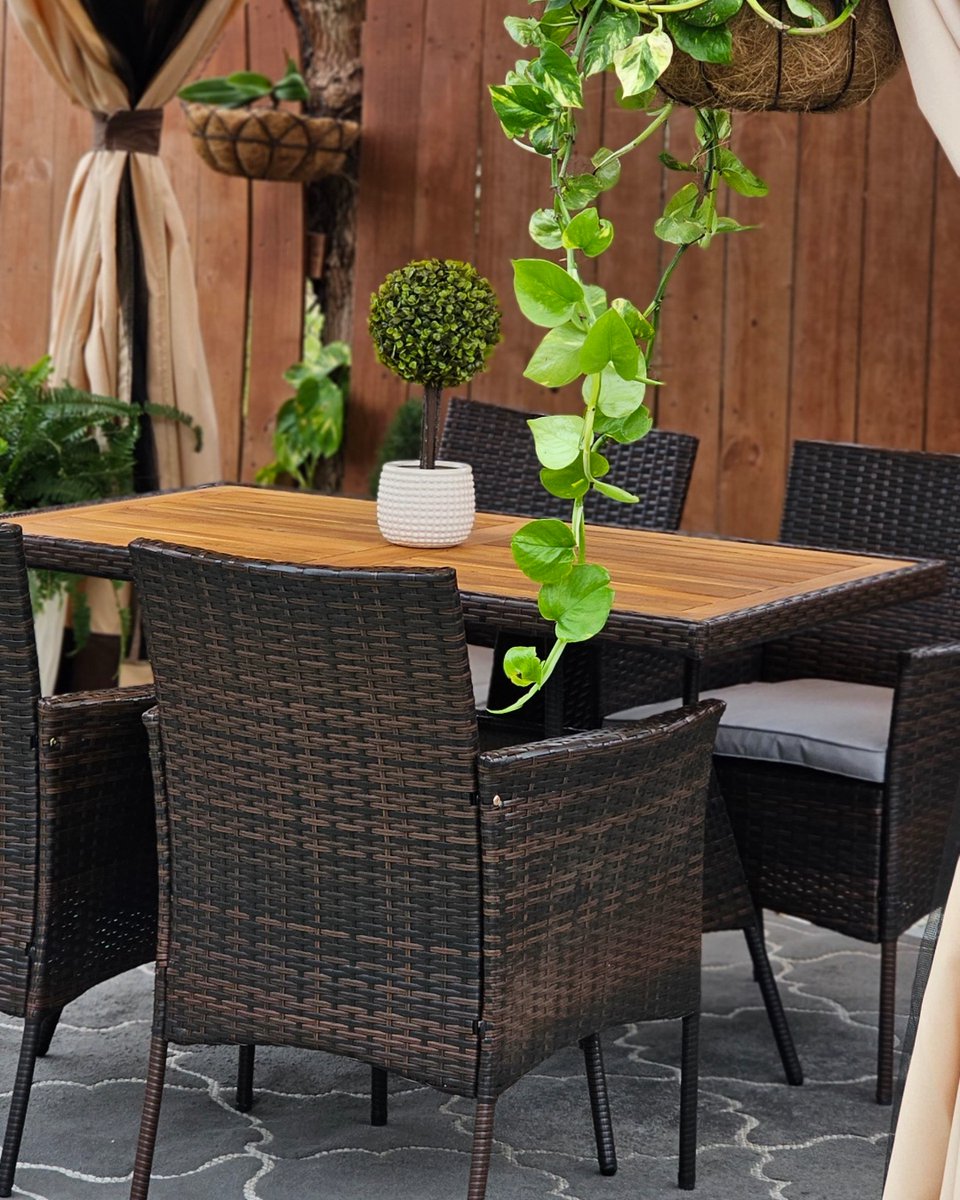 This patio set is not just furniture, it's a lifestyle upgrade. 😉☀️ 

📸 @yuli_home.ideas

#DesignHappy #Teamson #teamsonoutdoor #teamsonhome #patioset #outdoorliving #gardendesign #fyp #patio #homeimprovement #patiofurniture #outdoorfurniture #wicker