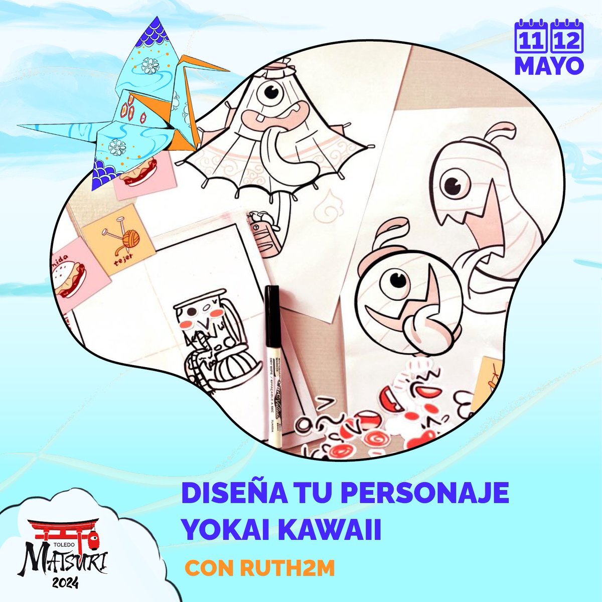 👉 Diseña tu personaje yokai kawaii (<a href="/ruth2m/">ruth2m🎴ilustradora KAWAII</a>). Esta actividad requerirá inscripción previa.