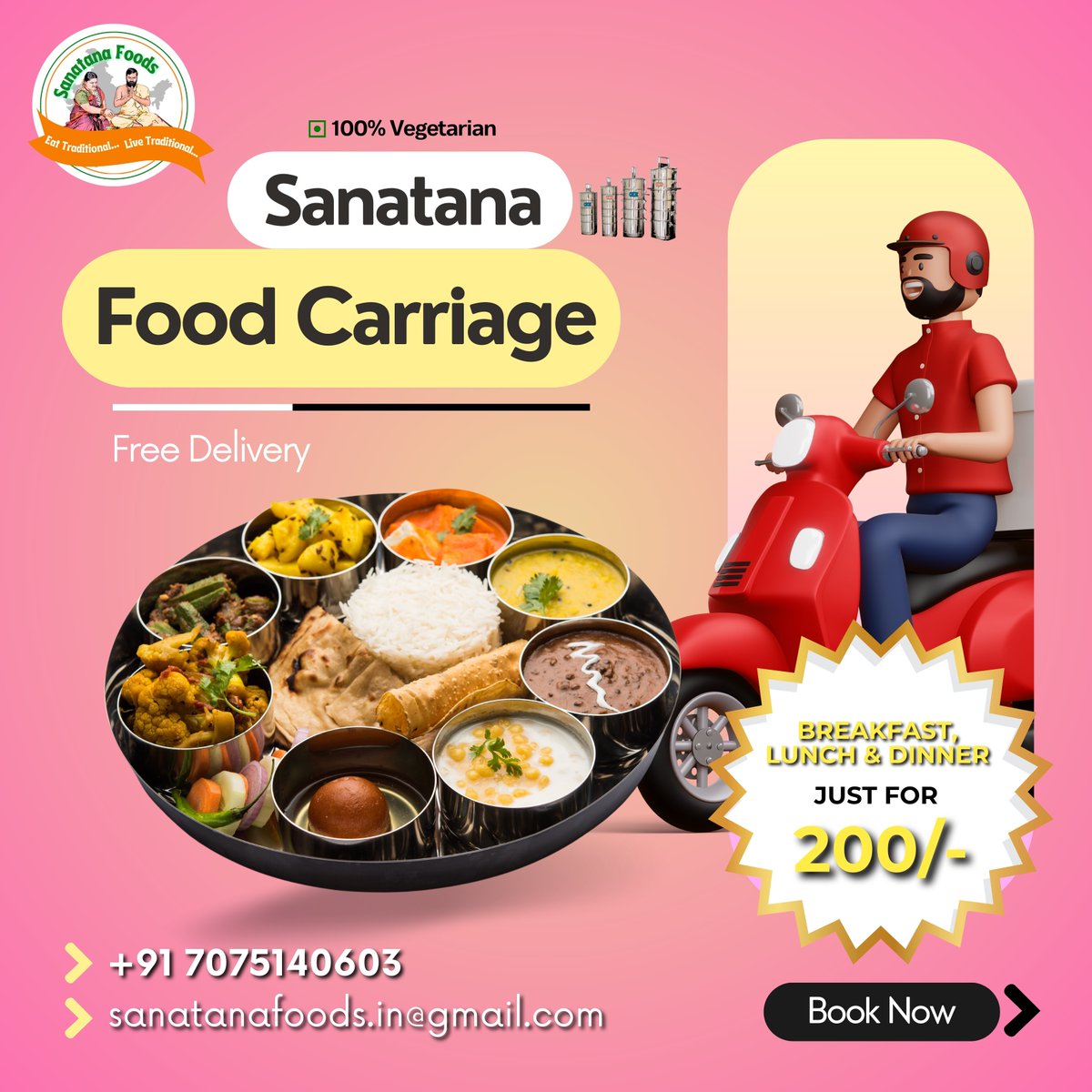 🌟 Sanatana Food Carriage - Your Ticket to Wholesome Meals! 🌟
Tag a friend who deserves hassle-free meals, and subscribe together to double the savings! 💸💖 #SanatanaCarriageBox #WholesomeMeals #ConvenientEating #SubscribeAndSave #MealtimeMadeEasy #FoodieDelights #SavingsOn