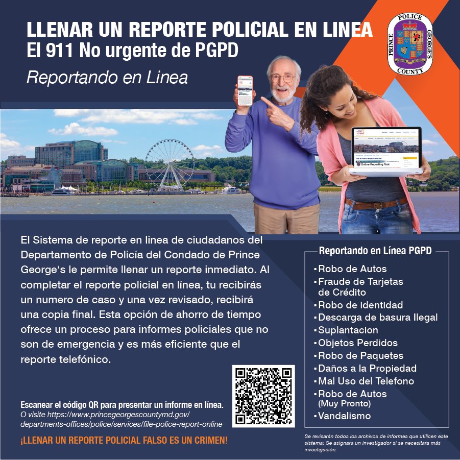 Online reporting is available. Please look at the flyer for more information.