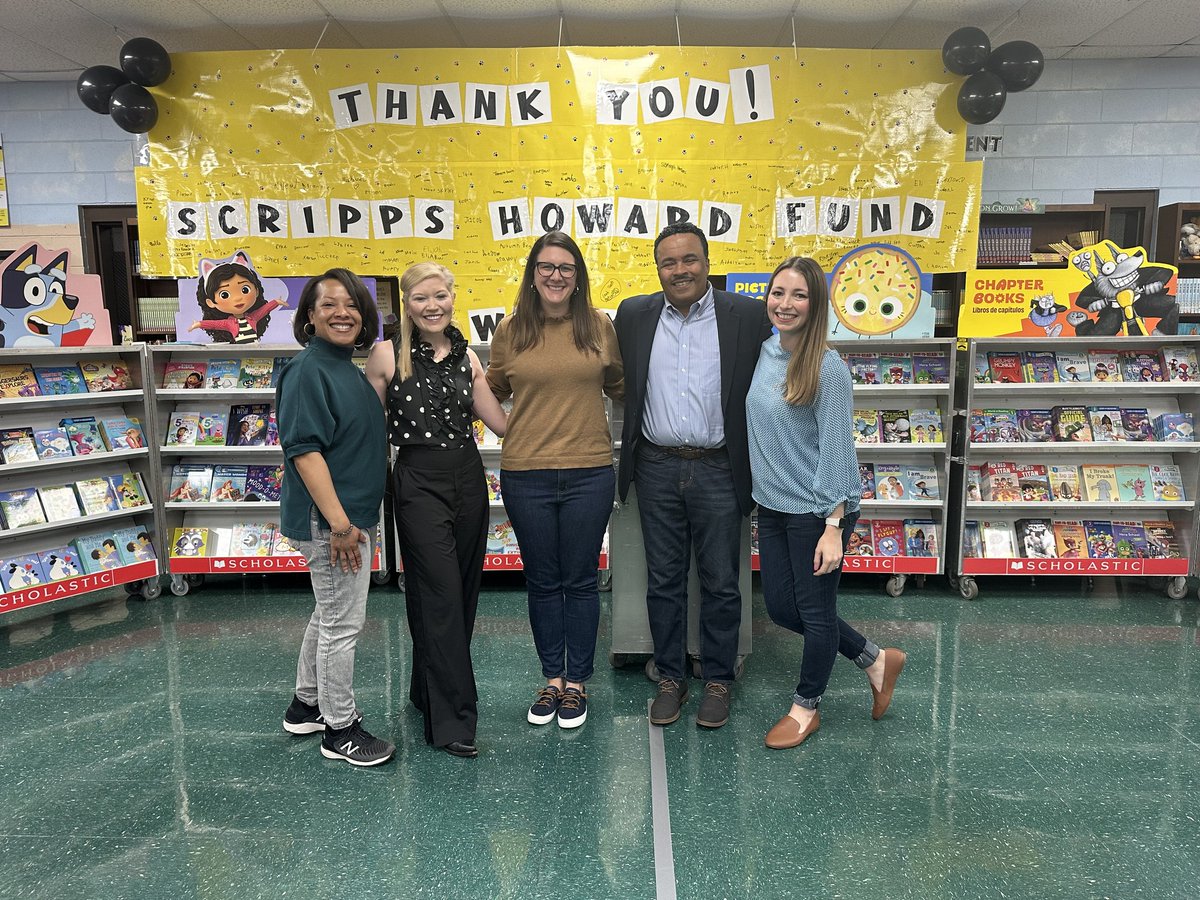 Last week, we joined @LEX18News to visit Clay County, KY, for their 'If You Give a Child a Book ...' @Scholastic book fairs! It's the first time an entire school district has received free books through our campaign, thanks to an anonymous donor. #GiveABook #LiteracyMatters
