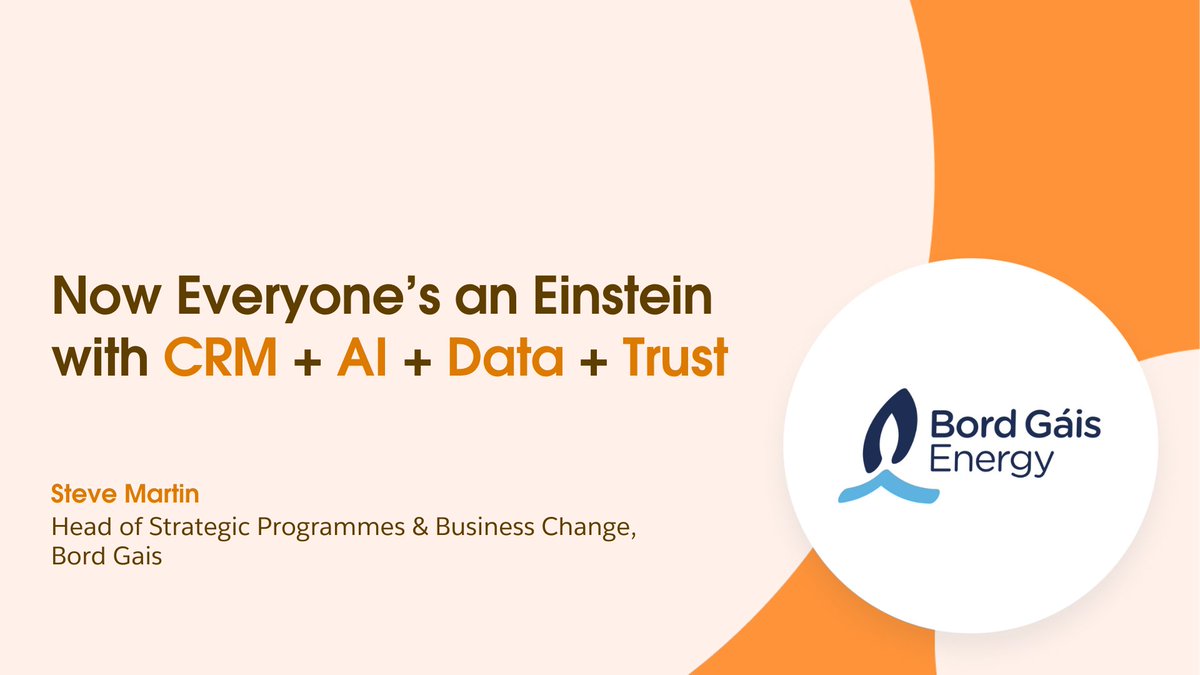 Our customer speaking sessions are starting at our Dublin Innovation Day & first up is @BordGaisEnergy. We're about to hear from Steve Martin, Head of Strategic Programmes & Business Change. We spoke to Steve earlier & can't wait to share his thoughts with you. 🇮🇪 💫