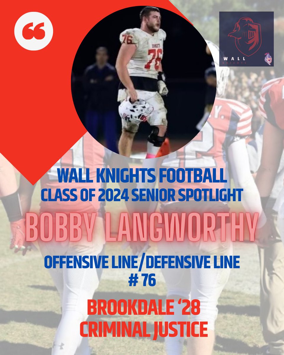 WallKnightsFB's tweet photo. 🗡️Class of ‘24 Senior Spotlight🗡️@_BobbyLang33_🗡️2 year varsity starter🗡️Captain🗡️ Bobby was our emotional leader who played with passion and intensity.🗡️We will miss you.🗡️@EdGurrieri @coachrogers328 @WallAthletics🗡️ #stayhome🗡️#HONORingourtradition🗡️#defineourfuture🗡️ https://t.co/P4SN27S41U