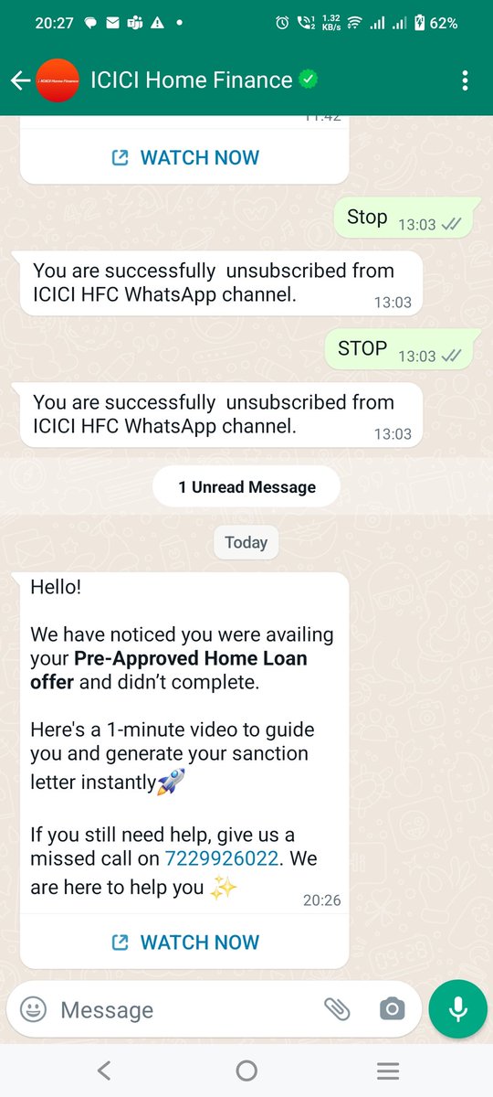 @ICICIBank_Care  dont you understand unsubscribe?? @FinMinIndia  need help to ensure financial institutions dnt abuse their power like this. India is not ok with abuse of our private time.. #stopabuse