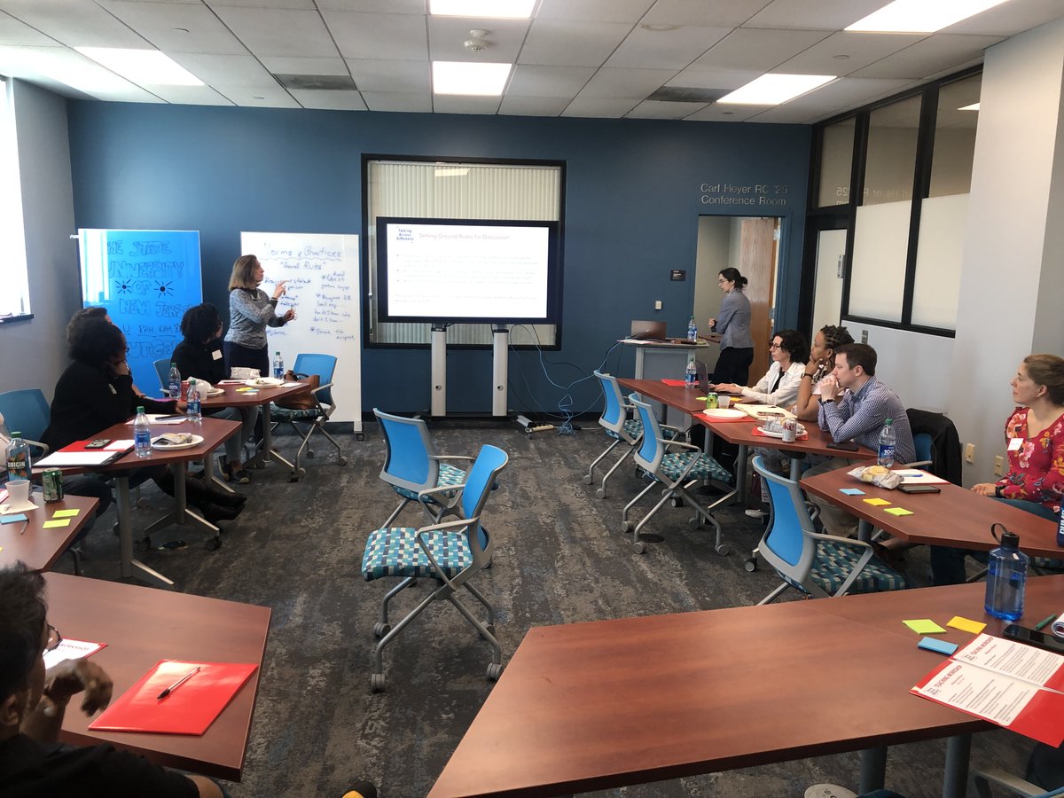 Eagleton_RU's tweet photo. Over the past few weeks, EIP Director Elizabeth Matto and Dr. Katherine McCabe led teaching workshops for @rutgersu  instructors on talking across difference in the classroom. 

The workshops were made possible by the  @RutgersNB  IDEA Innovation Grant Program and @RULibraries . https://t.co/4o8rgesCE3
