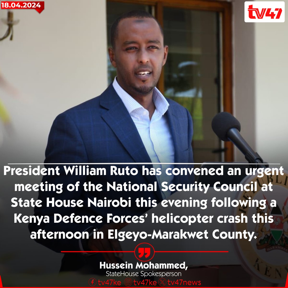 President William Ruto is currently in a meeting with the National Security Council.
#tv47digital