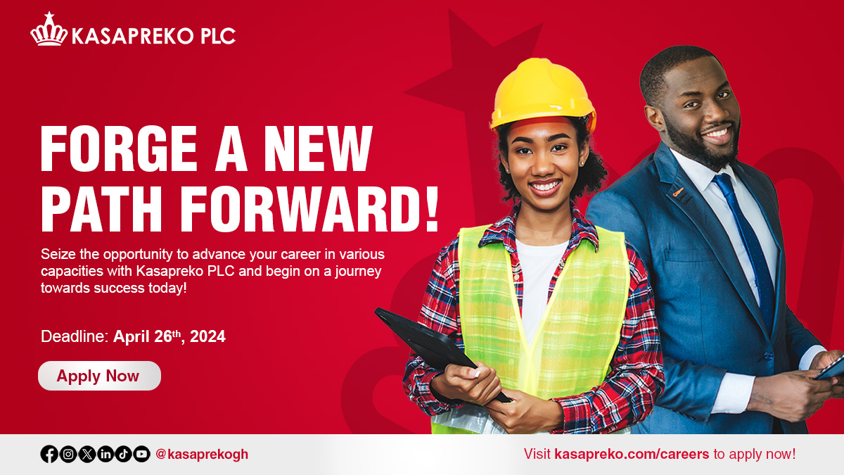 Explore exciting career opportunities with Kasapreko PLC and apply to your preferred role today. Tap bit.ly/KPLCrecruits #ManCity #kasapreko #Ghana #recruitmet #jobs #Accra #Monaco #MCIRMA #hiring