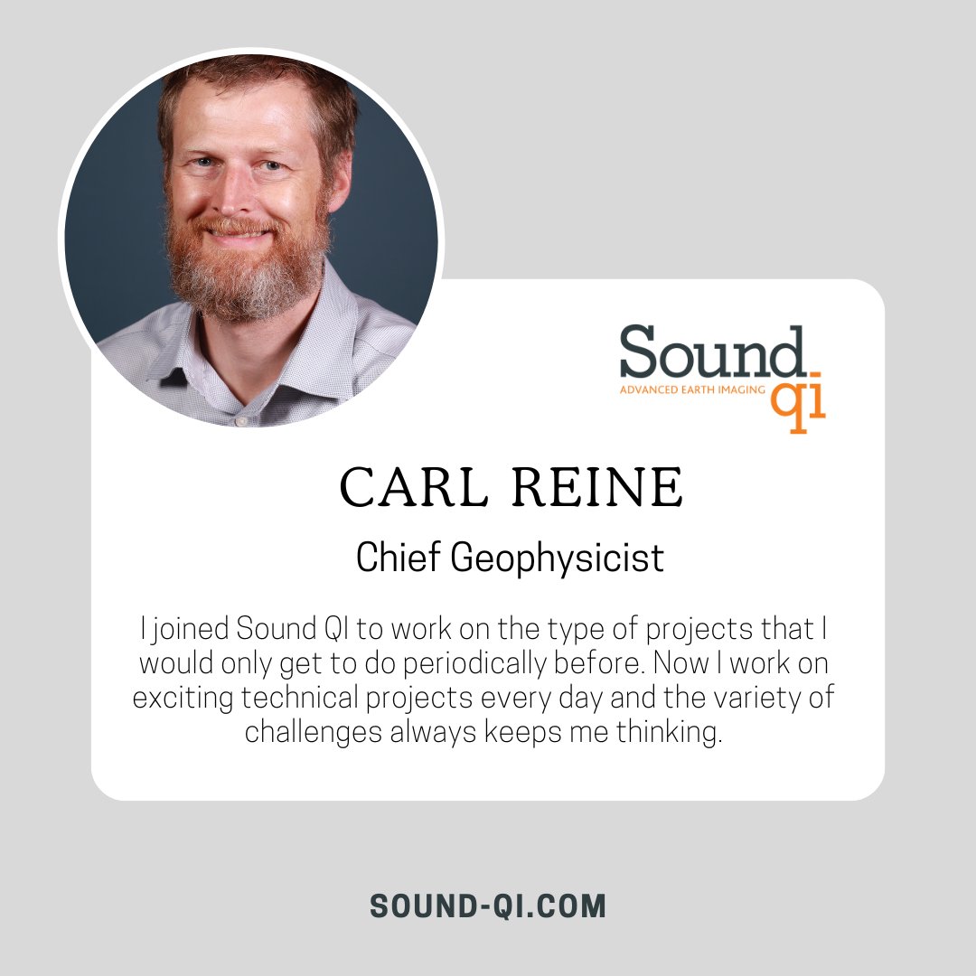 Meet our Chief Geophysicist at Sound-QI, Carl Reine, Ph.D., P.Geoph.! With 20+ years in geophysics, Carl brings innovative insights to the industry, known for his deep knowledge.

Join Carl at the Data Discovery Breakfast on Rock Physics! Register now: hubs.li/Q02tgFcG0