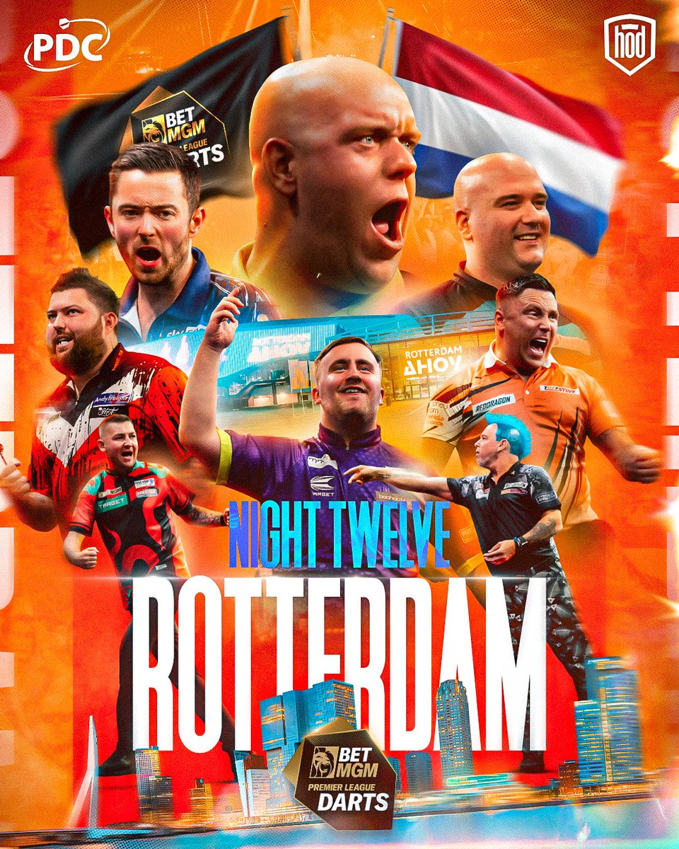 It's time for the Premier League to go Orange... 🟠 11,500 Dutch fans are set to pack out the @rotterdamahoy for Night Twelve of the 2024 Premier League!