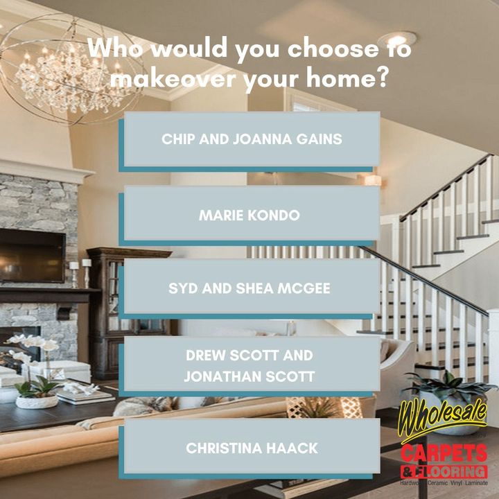 This is a fun one!

If you could choose one of the big designers out there to give your home a makeover, who would you choose?

Comment down below! 👇

#hometips #homeowner #wholesalecarpet #roomdesign #foxrivergroveil #mchenrycountyil
