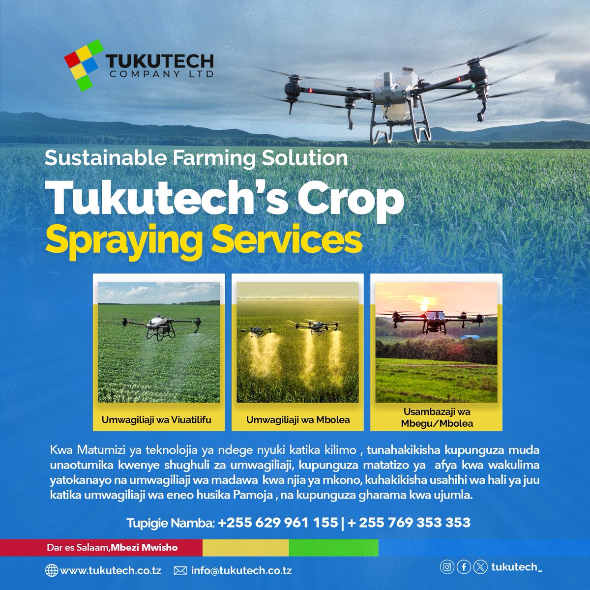 Revolutionize your farming practices with our crop spraying services, utilizing drone technology for precision and efficiency. Say goodbye to time-consuming manual spraying and hello to a future of optimized pesticide application.#CropSpraying #DroneTechnology #PrecisionFarming