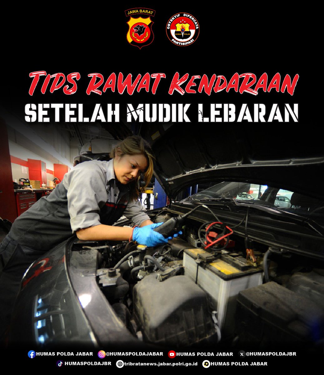 PolresTasikKota's tweet photo. Saat mudik, mobil menjadi kendaraan yang paling banyak digunakan untuk perjalanan jauh. Namun, setelah perjalanan mudik selesai, penting bagi kita untuk merawat mobil dengan baik agar mobil tetap dalam kondisi baik ya Sobat Polri. https://t.co/ti1K9QBmEa
