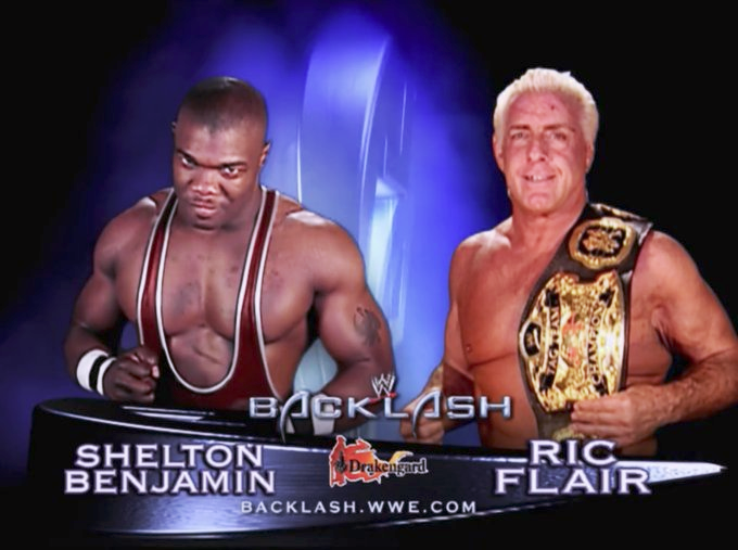 4/18/2004

Shelton Benjamin defeated Ric Flair at Backlash from the Rexall Place in Edmonton, Canada.

#WWE #Backlash #SheltonBenjamin #AintNoStoppingMeNow #RicFlair #TheNatureBoy #TheDirtiestPlayerInTheGame #Woooo
