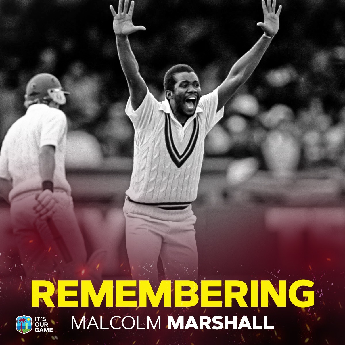 Remembering the legacy of Malcolm 'Maco' Marshall on his birthday. The paceman took 376 Test wickets at a remarkable average of 20.94.🐐 🕊️ #MenInMaroon