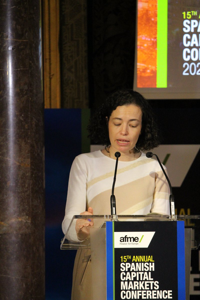 Carla Álvarez de Toledo, Director General of Treasury and Financial Policy @_minecogob is giving the final keynote of #SCM2024. Carla is discussing how to foster resilience and competitiveness of financial sector through regulatory measures.