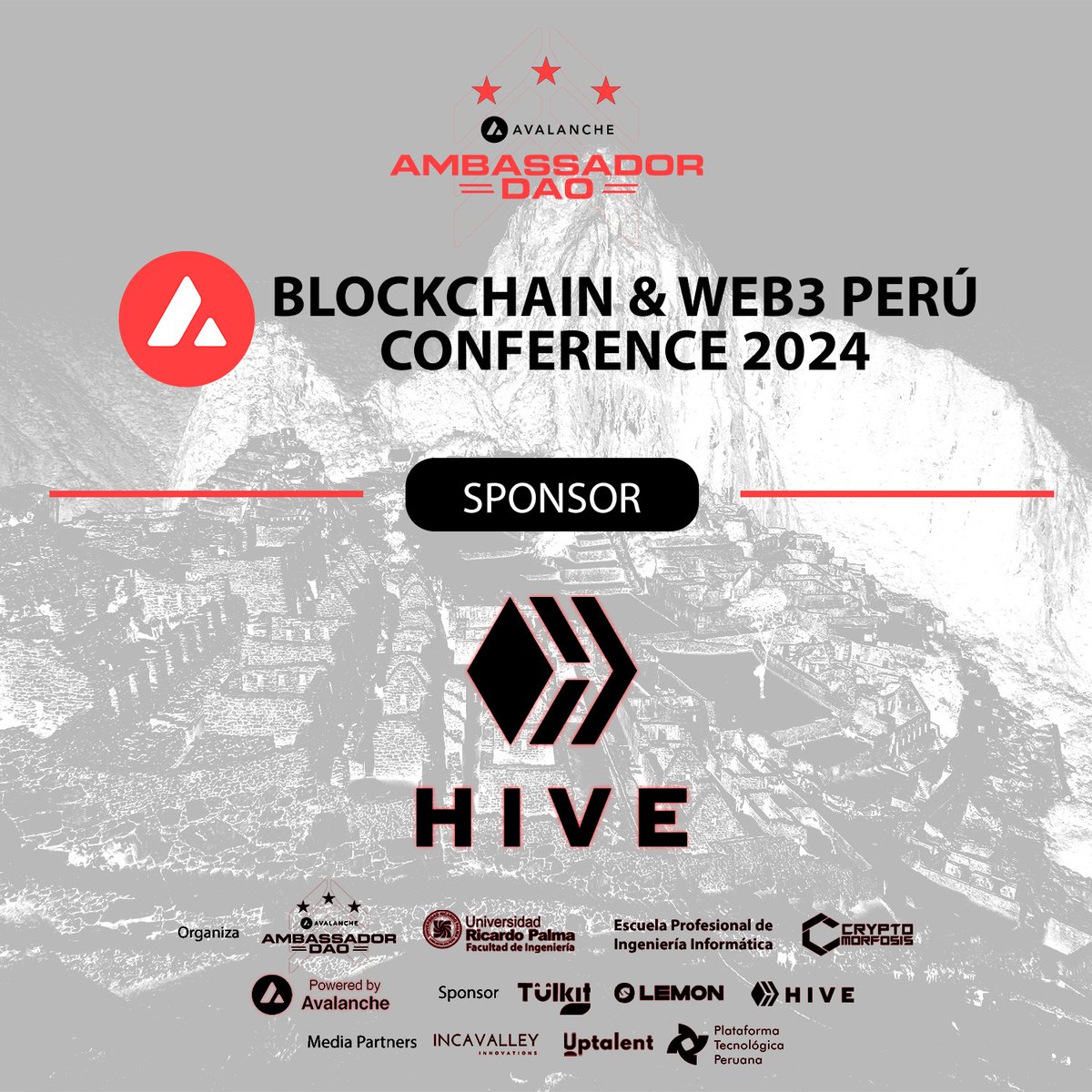 CryptomorfosisX's tweet photo. La Blockchain & Web3 Perú Conference 2024 se llevará a cabo gracias al apoyo y auspicio de
@AvaxDAO_ @hiveblocks @lemonapp_pe @TulkitPay
#avalanche #avax #web3 #blockchain #criptomonedas #crypto #lemonapp #tulkitpay #hive https://t.co/xEuQSWcXml