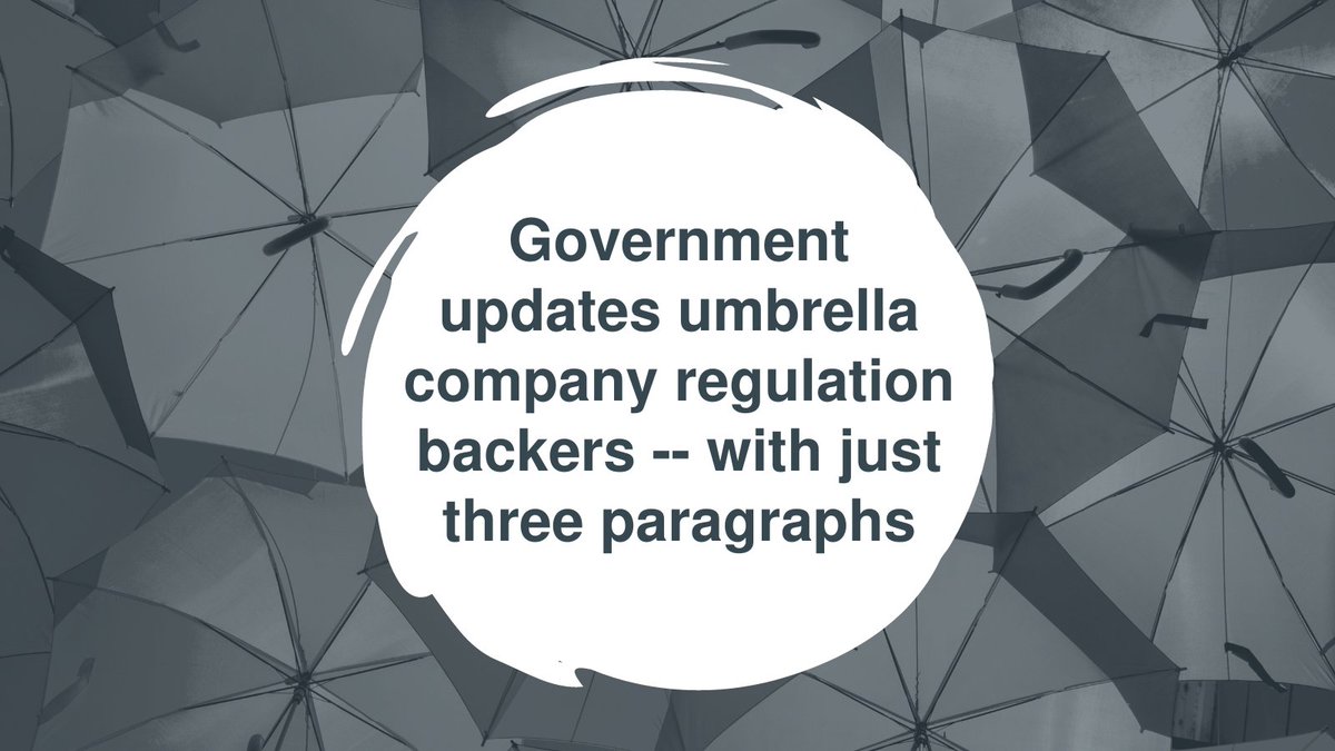 Disappointed, insulted, and back in ‘wait and see’ mode, contractor umbrella companies at least know the future is a ‘due diligence’ requirement for agencies to police. Read here: buff.ly/3vM2DP6

@ltd_clarity, @AskBrookson, and @AndyIPSE comment.

#umbrellacompany