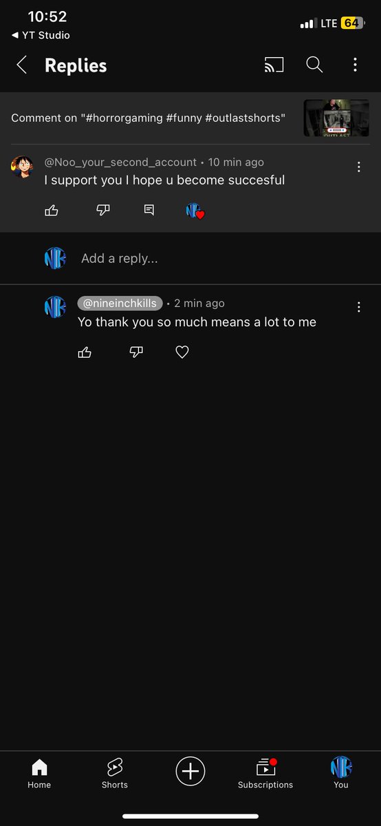 NineInchKills1's tweet photo. As a #ContentCreator seeing a comment like this one hits the heart much love to #youtube #youtubeviewers https://t.co/eEDC1egjfQ