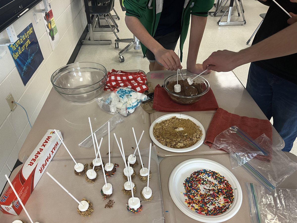 We have been learning how math applies to real life scenarios. So of course, we made a recipe (of s’mores pops!). What a delicious ending to our unit! 🍫 <a href="/RiversideLCPS/">Riverside HS</a>