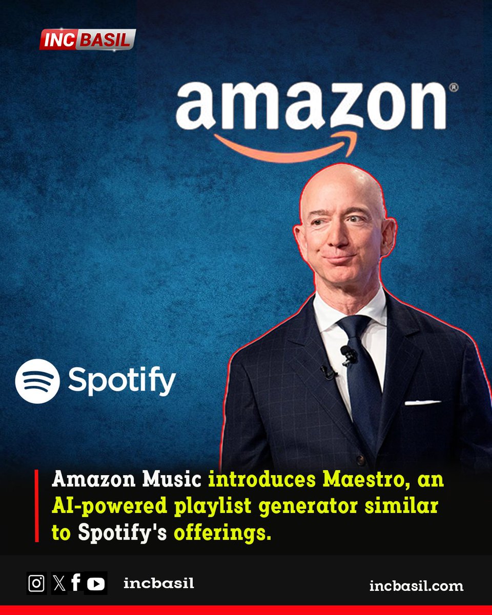 Amazon Music introduces Maestro, an AI-powered playlist generator similar to Spotify's offerings.
#AmazonMusic #Maestro #AIMusic #PlaylistGenerator #MusicStreaming #Innovation #AI #MusicTechnology #news #incbasil #newsuptates