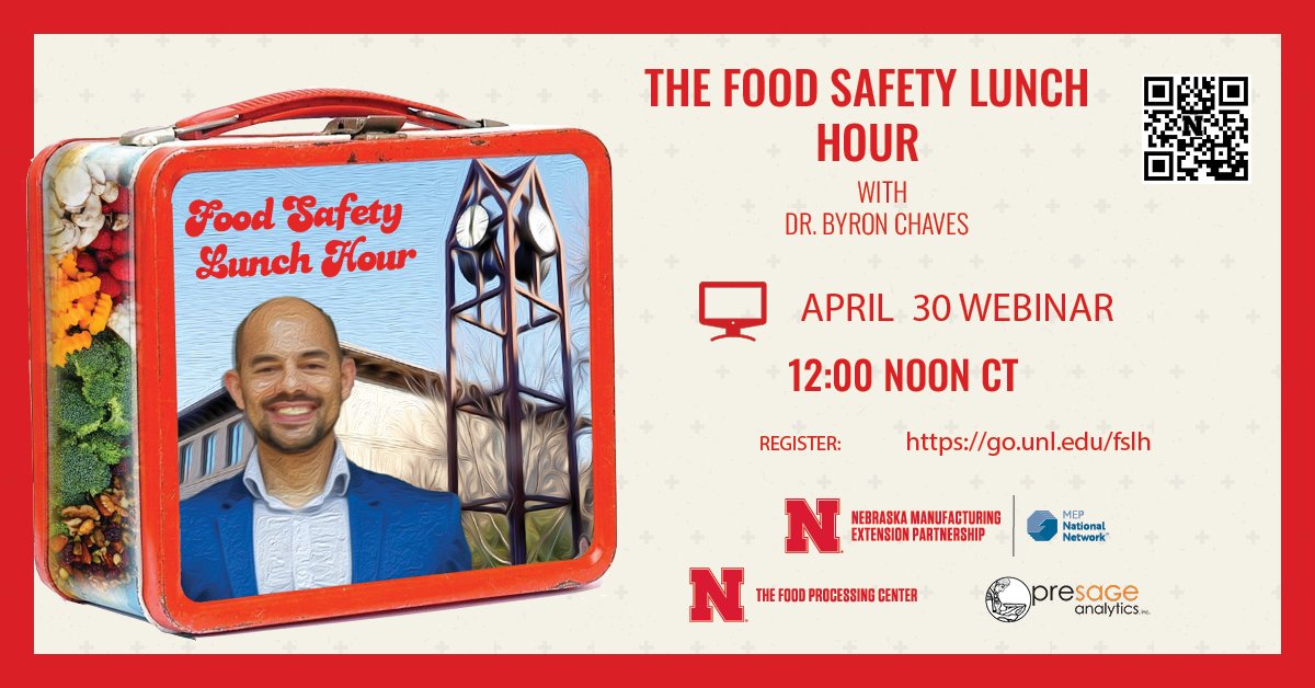 MEPNebraska's tweet photo. Join us for this month's episode of the "Food Safety Lunch Hour" The focus is on HACCP and will be live on Tuesday, April 30 at 12:00 noon CT. Register at https://t.co/5piq4uW22D @PresageAnaltic #UNL #foodsafety #manufacturing #mepnationalnetwork https://t.co/Zfyw9wad8Y