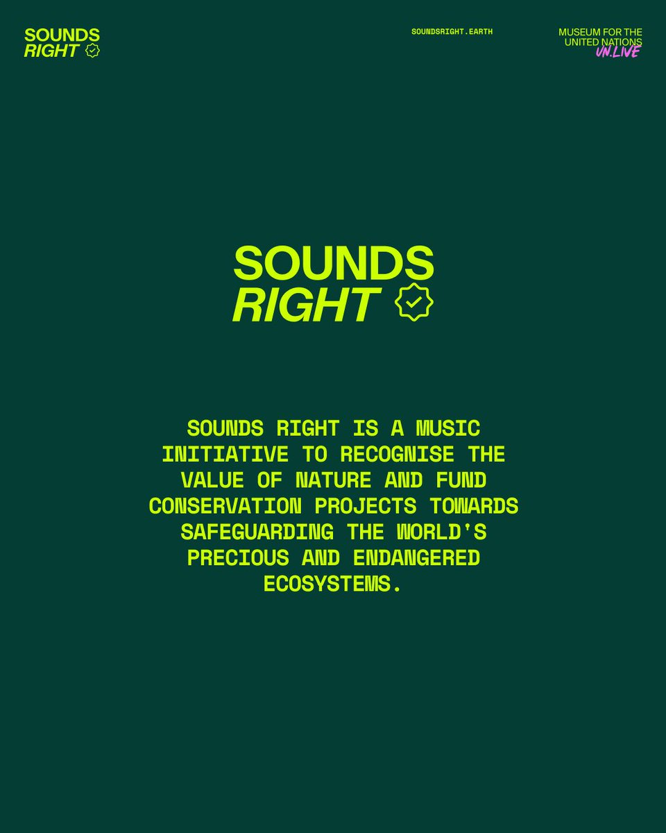 NATURE. Now officially an artist. Today @soundsright.earth is launching! A music initiative by @museumfortheun to recognize NATURE as the artist she truly is. Music tracks crediting NATURE will support the conservation of the most precious and precarious ecosystems around the