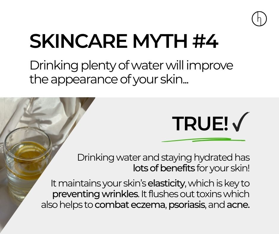 Does water really help your skin? YES!💧 Don't underestimate the power of staying hydrated. Water maintains your skin elasticity, which prevents wrinkles. It also helps combat a number of other issues such as eczema, psoriasis & acne. #HeavenSkincare #SkincareMyths #SkincareTips