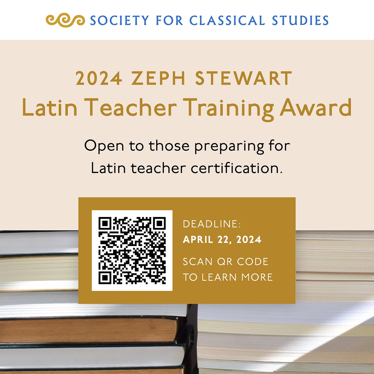 The 2024 Zeph Stewart Latin Teacher Training Award is open to those preparing for Latin teacher certification. Applications are due next Monday, April 22, 2024! For more information, please visit: classicalstudies.org/awards-and-fel…