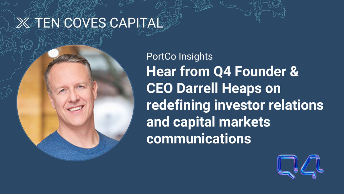 Ten Coves PortoCo @q4tweets is redefining #InvestorRelations. The company's CEO Darrell Heaps sat down with Sumeru Equity Partners to discuss the evolution of Q4 and how the digital transformation of IR is impacting the #capitalmarkets ecosystem.

🎧 scaling-x.zencast.website/episodes/redef…