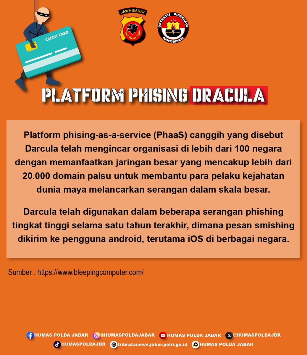 PolresTasikKota's tweet photo. Waspada Phising Melalui iMessage iPhone! 

Kelompok kejahatan phising Dracula berkamuflase melalui RCS dan iMessage untuk menghindari deteksi https://t.co/LKFXZtbE0y