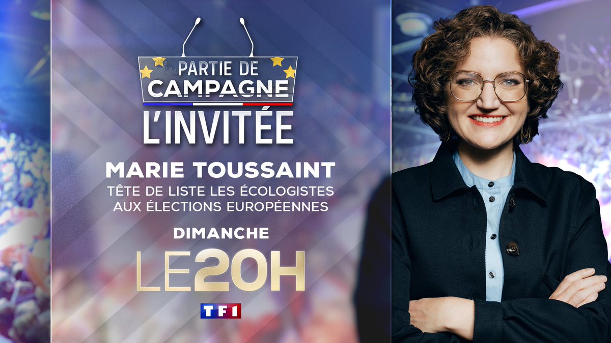 🔴𝙋𝙖𝙧𝙩𝙞𝙚 𝙙𝙚 𝙘𝙖𝙢𝙥𝙖𝙜𝙣𝙚 Nouveau rendez-vous consacré aux élections européennes sur @TF1 dès dimanche 21 avril. 𝐌𝐚𝐫𝐢𝐞 𝐓𝐨𝐮𝐬𝐬𝐚𝐢𝐧𝐭 (@marietouss1), tête de liste Les Ecologistes aux élections européennes, sera l'invitée d'@ACCoudray dans le JT de #20H
