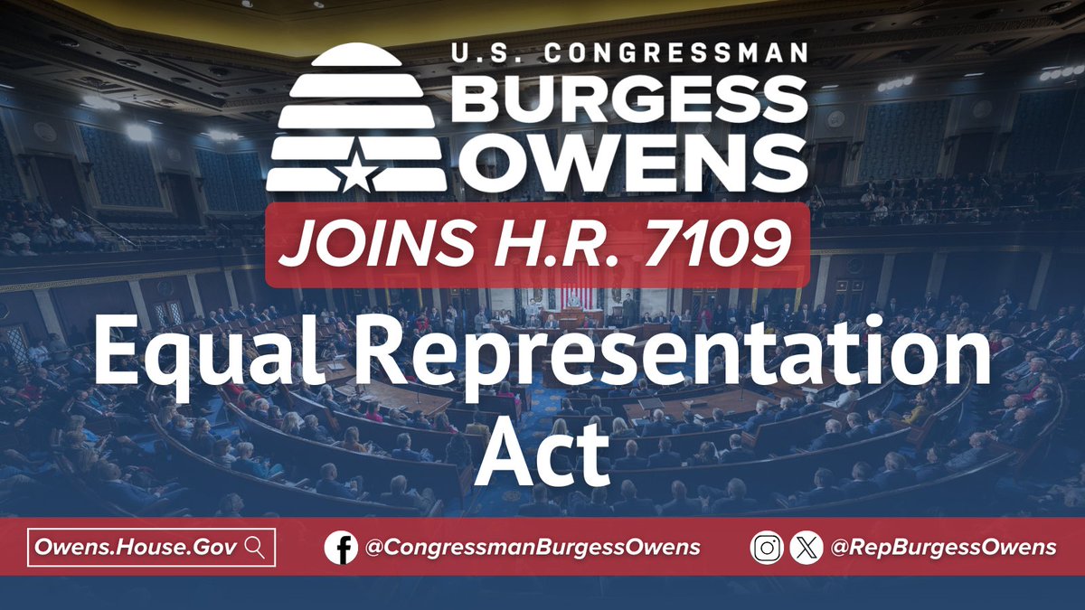 American democracy depends on accurate representation and electoral integrity. I'm proud to cosponsor @RepChuckEdwards' Equal Representation Act to ensure that only American citizens are reflected in congressional and electoral representation.