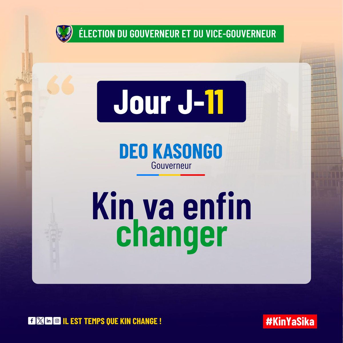 Le compte à rebours est lancé. J'ai trop hâte de voir Kinshasa rénovée. Pour ça, les députés provinciaux devront faire le choix de la raison en votant pr @deodivo. #KinYasika #DeoKasGouv @PepithoKilala07 @ARaphaelkibuka @Jesusnoelshek @EliezerNtambwe0 @lukwebo45062 @jaredpanzubbk