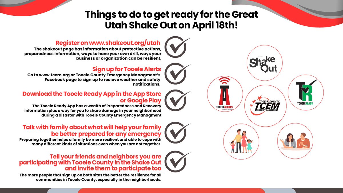 Today is Shake Out come join with us at 10:15am!