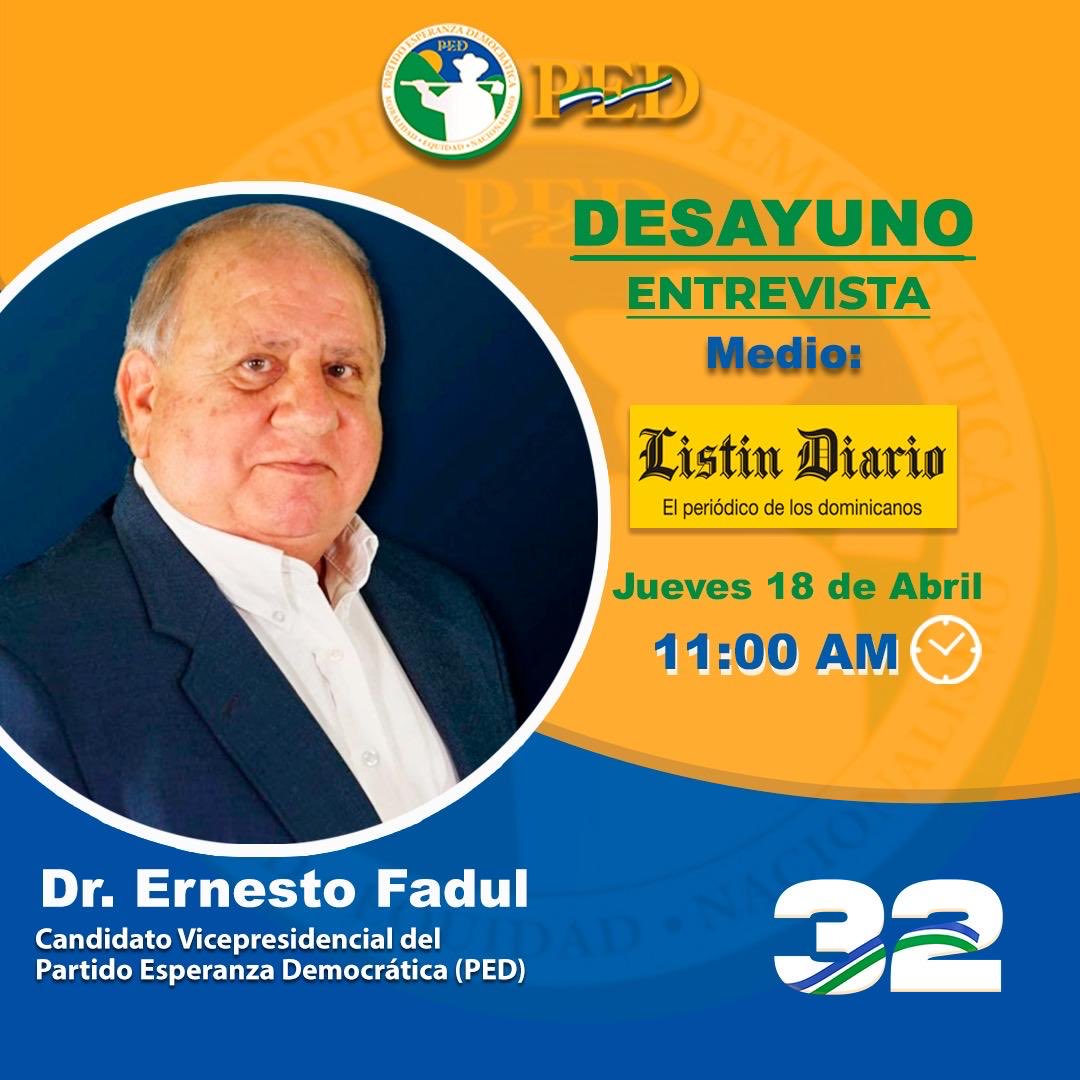 Fuego!, Fuego! Con el Dr. Fadul en entrevista en el Desayuno del @ListinDiario VOTA 32!