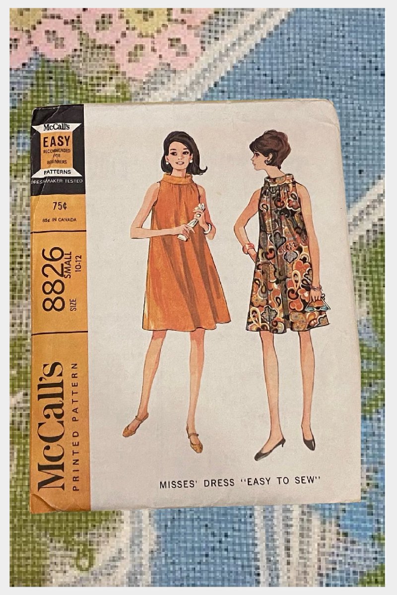 1960s McCall's sewing pattern 8826 | 60s misses’ MOD trapeze dress pattern | Bust 31' - 32' vintage size 10 - 12 Small | Complete tuppu.net/271c0cef #Shopify #Retrouver Vintage #retrouverbiz #SewingPattern