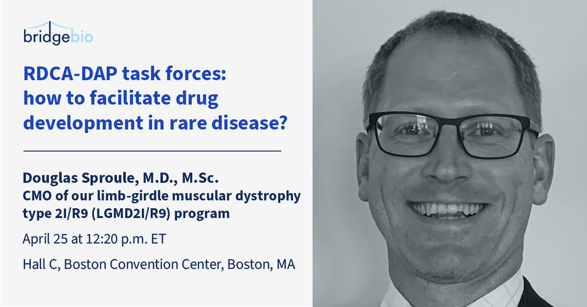 At the @orphan_drugs Congress this week, Douglas Sproule M.D., M.Sc., CMO of our limb-girdle muscular dystrophy type 2I/R9 (LGMD2I/R9) program will be on a panel to discuss how to facilitate drug development in rare diseases. bit.ly/3W21pKi