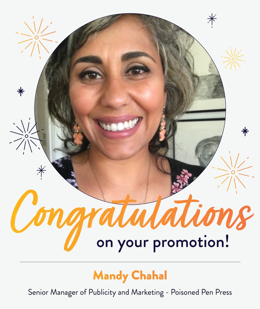 🌞Join us in congratulating Mandy Chahal to Sr. Manager of Publicity & Marketing - Poisoned Pen Press! 📚Mandy uses the utmost skill & care with each of her authors & campaigns, and her kind, collaborative attitude makes her an invaluable part of our Impact Marketing team.