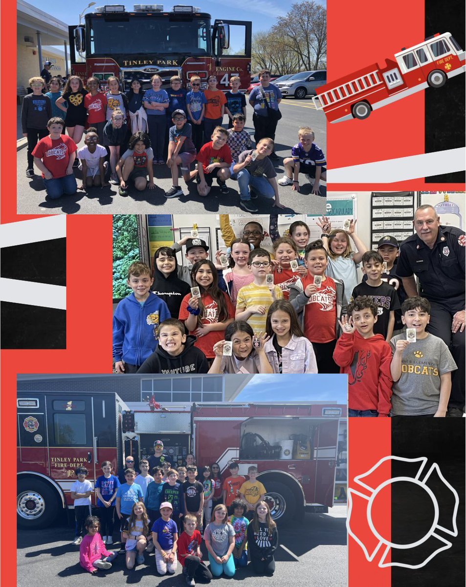 Many thanks to the Tinley Park Fire Dept. for educating our 3rd Graders during their Fire Safety Smart program. #BannesBobcats #KirbyONE40#EveryChildEveryDay