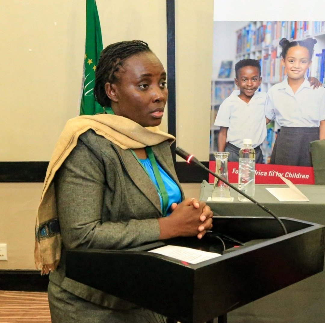 #ACERWC43 Hon. Hermine Kembo, the chair of the working group on children's rights and business notes that the working group has made notable progress in advancing the rights of children in the context of business in Africa. @ISERUganda @acerwc @CescraA @KIOSFoundation @makpilac