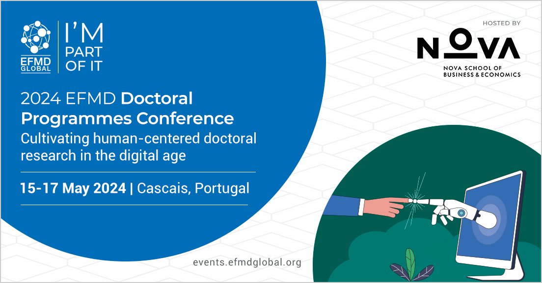 🔜Join us seaside @NovaSBE in beautiful Cascais, Portugal, at the #EFMDdoctoral Programmes Conference to gain insights on: 🔹Challenges in PhD/DBA Programmes 🔹Models for Doctoral Training 🔹Research Mobility 🔹Global Trends 🔹& More! 📓Register: ╰┈➤bit.ly/15-17May