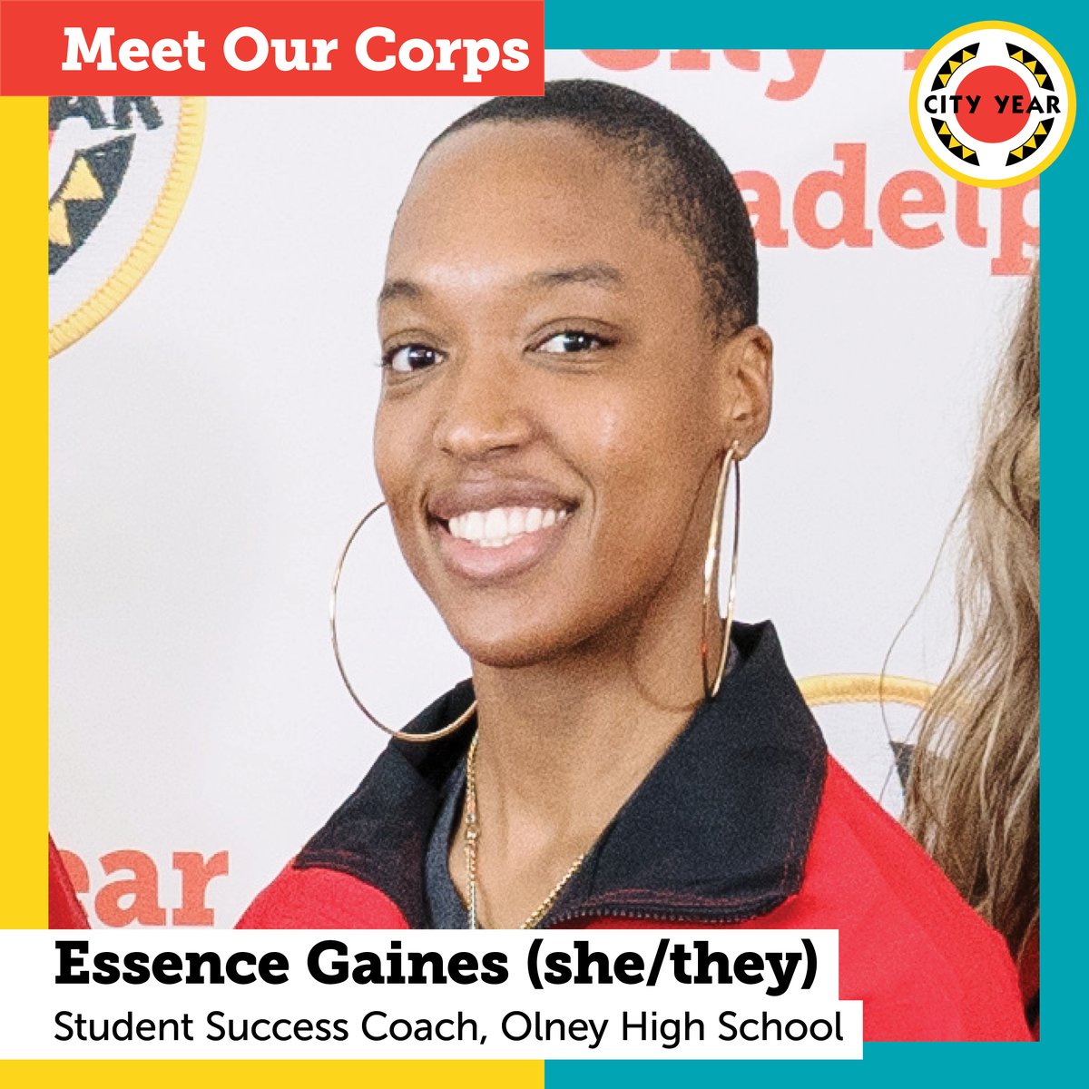 'The most rewarding part of serving with City Year is connecting with my students, whether we are completing math work or having discussions during our lunch bunch sessions. They are the reason why I love being an educator.' -Essence Gaines, serving at Olney HS #WhyIServeCYP