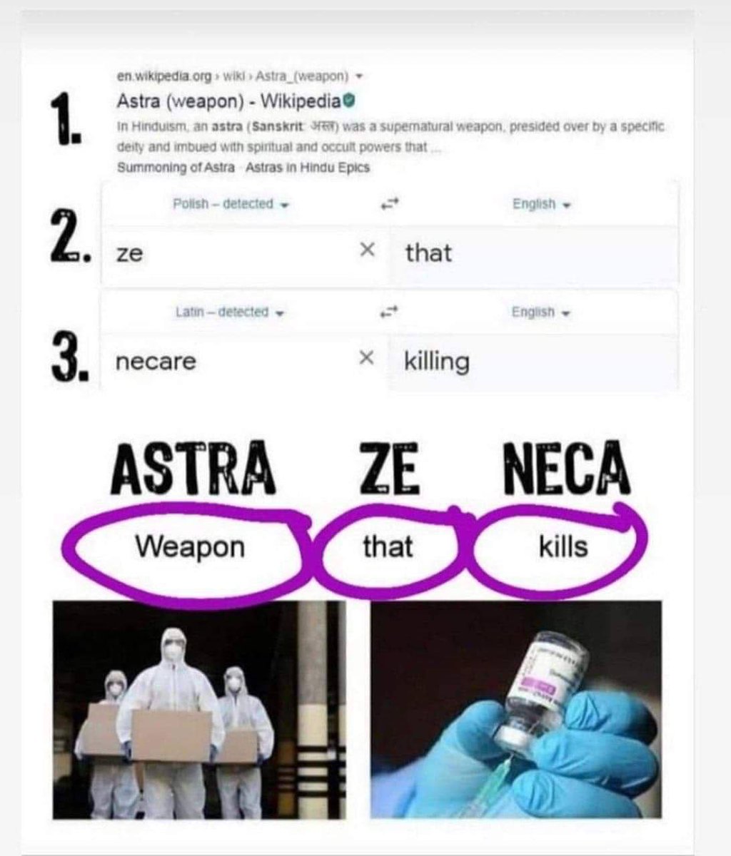 Hidden In Plain Sight...... THE REAL MEANING OF ASTRAZENECA ....... REMEMBER SATANIC LAW IS THEY MUST PUT EVERYTHING INFRONT OF YOUR FACE, BY DECEPTION. THEY KNOW THE MASSES WON'T GO AND LOOK INTO ETYMOLOGY OF WORDS...