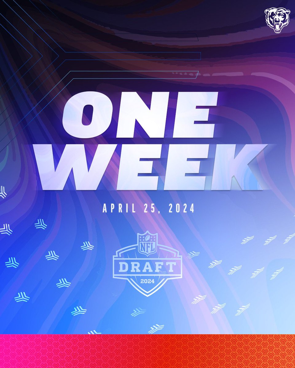 ChicagoBears's tweet photo. ONE. MORE. WEEK. 👊 https://t.co/NCKV6g7hyr