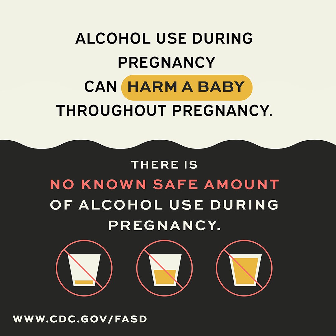 According to the @CDCgov, it is crucial to understand that there is no safe amount or safe time to drink alcohol during pregnancy. Visit cdc.gov/fasd to learn more. Help is available to find treatment visit findtreatment.gov/locator
#AlcoholAwarenessMonth #FASDawareness