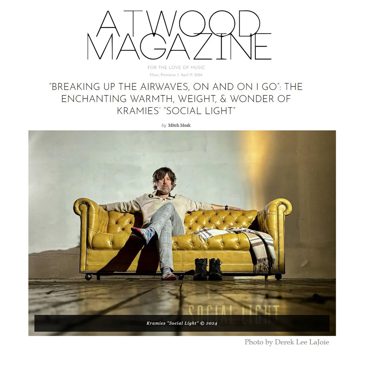 kramies's tweet photo. “SOCIAL LIGHT” just premiered in the brilliant @AtwoodMagazine ! I couldn’t be any happier about this!! Tomorrow out everywhere!
https://t.co/kdmYSnO6hz
#NewMusic2024 #NewMusicAlert #kramies https://t.co/pGdALVtTbF