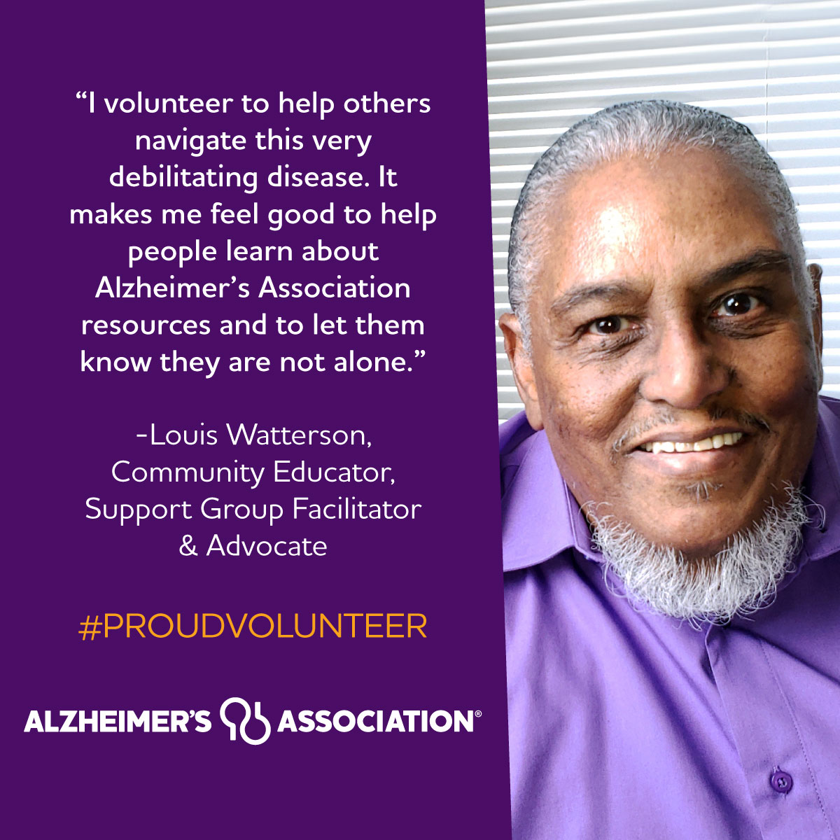 We are grateful for volunteers like Louis who provide education and support opportunities for families navigating Alzheimer’s and other dementia. Volunteers like Louis are a beacon for those facing Alzheimer’s and other dementia. #NationalVolunteerWeek #ENDALZ