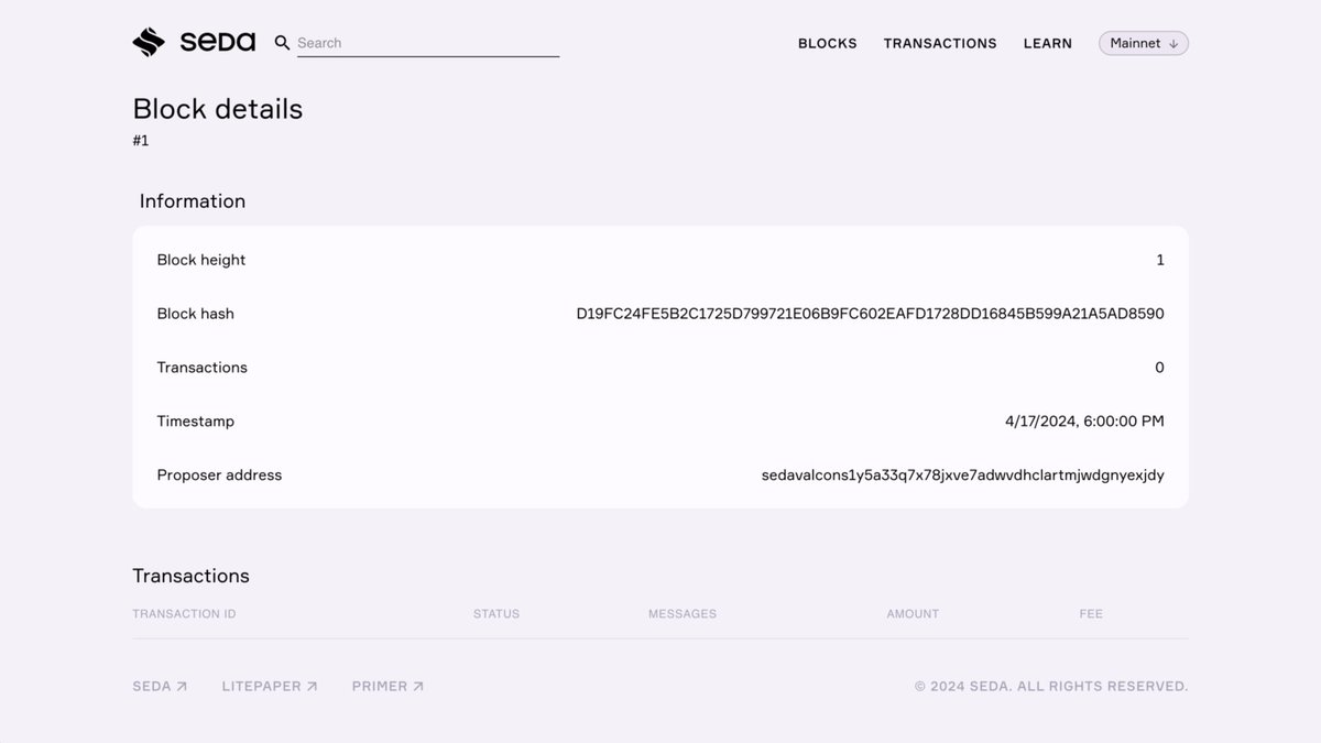 SEDA engineers successfully launched the Genesis Test Event. 🔥 

The chain is running smoothly, and no issues have been reported. 

Mainnet is imminent.