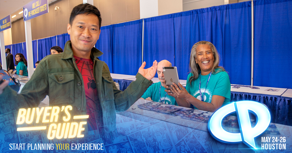 Comicpalooza's tweet photo. "With great power comes great responsibility." 🌟 Take control of your #CP2024 experience by choosing the perfect pass for you! 💼✨ Learn more: https://t.co/YKebzBZEgP. #Comicpalooza #BuyersGuide 📷: Michelle Bradbeer https://t.co/inn73oRAS8