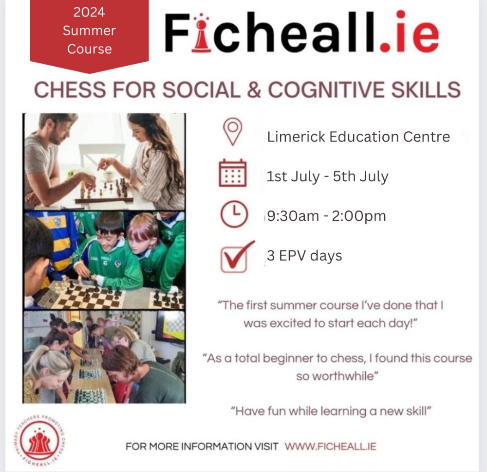 Summer course 🌞@Ficheall_ie 📅July 1st to 5th inclusive ⏰9:30am to 3pm Book now➡️buff.ly/3xDDZ3r